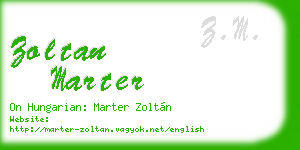 zoltan marter business card